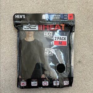 32 Degrees Men's Black Long Sleeve Crew Neck 2-Pack